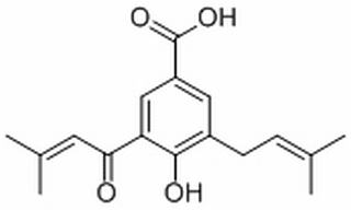 4-Hydroxy-3-(3-methyl-2-butenoyl)-5-(3-methyl-2-butenyl)benzoic acid，分析标准品,HPLC≥98%