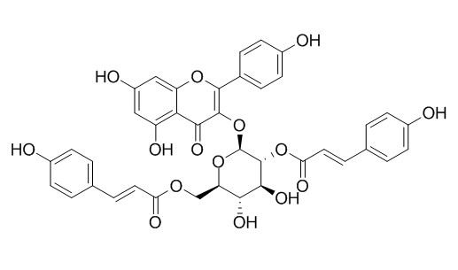 山奈酚-3-O-(2',6'-二-O-反式-对-香豆酰基)-beta-D-吡喃葡萄糖苷，分析标准品,HPLC≥95%